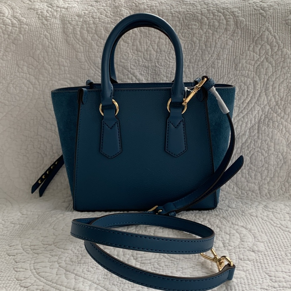 ♥️♥️♥️♥️ Michael Kors Blue leather/suede small bag ♥️♥️♥️♥️ - Picture 4 of 11